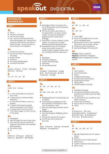 Speakout Advanced. BBC DVD Clips Extra. Video and Worksheets. Units 1-3