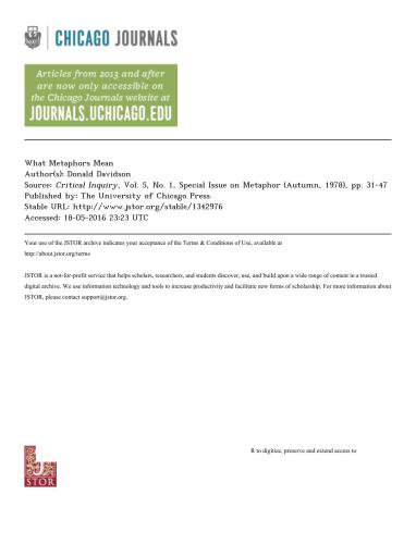 What Metaphors Mean