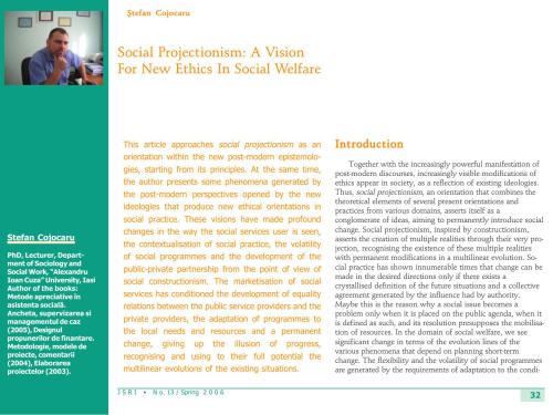 Social Projectionism: A Vision For New Ethics In Social Welfare