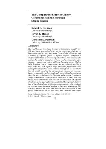 The Comparative Study of Chiefly Communities in the Eurasian Steppe Region