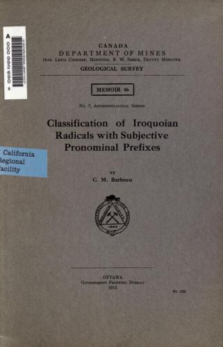 Classification of Iroquoian Radicals with Subjective Pronominal Prefixes