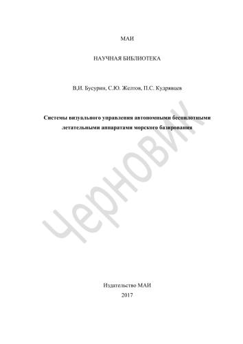 Системы визуального управления автономными беспилотными летательными аппаратами морского базирования