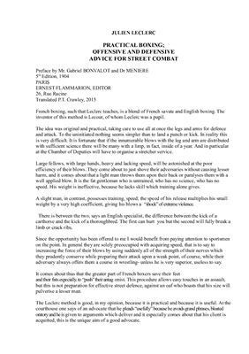 Practical boxing; offensive and defensive advicefor street combat