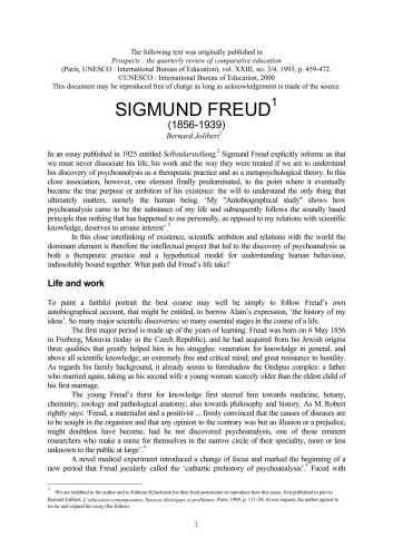 Sigmund Freud (1856-1939)