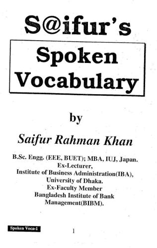 Saifur's English to Bangla Spoken Vocabulary