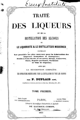 Traité. Des liqueurs. Tome 1-2