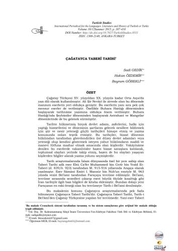 Çağatayca Taberî Tarihi / Chagatai Turkish Taberan History