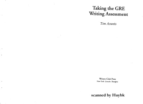 Taking the Gre Writing Assessment