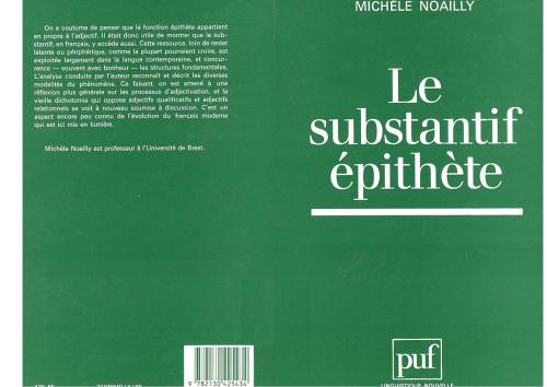 Le substantif épithète