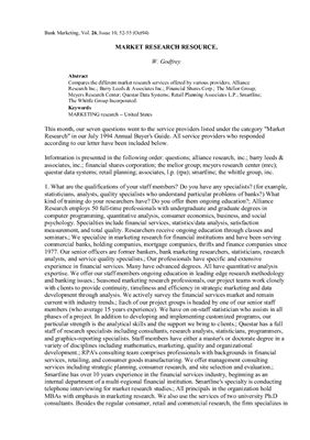 Market research resource