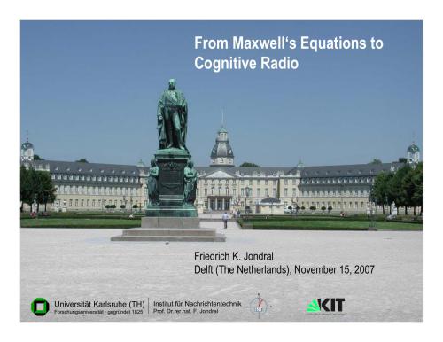 From Maxwell's Equations To Cognitive Radio