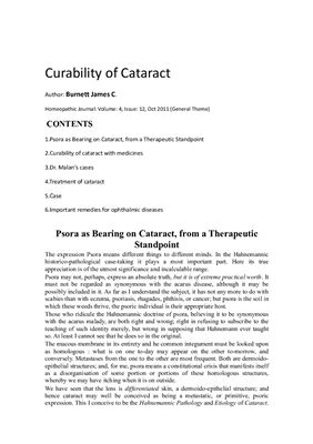 Article - Curability of Cataract