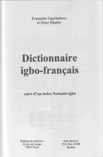 Dictionnaire igbo-français: suivi d’un index français-igbo