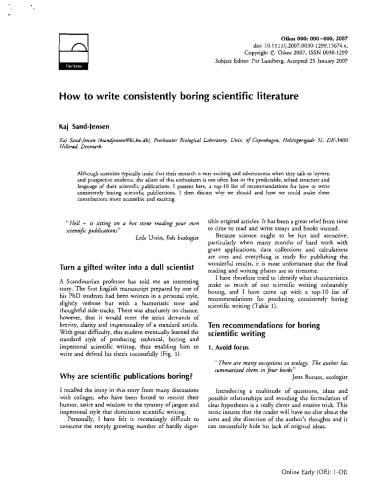 How to Write Consistently Boring Scientific Literature