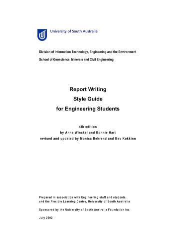 Report Writing Style Guide for Engineer