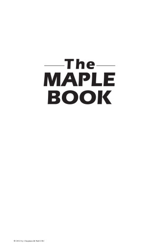 The MAPLE book
