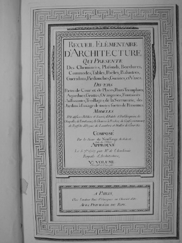 Recueil Elementaire d’Architecture (Том 5)