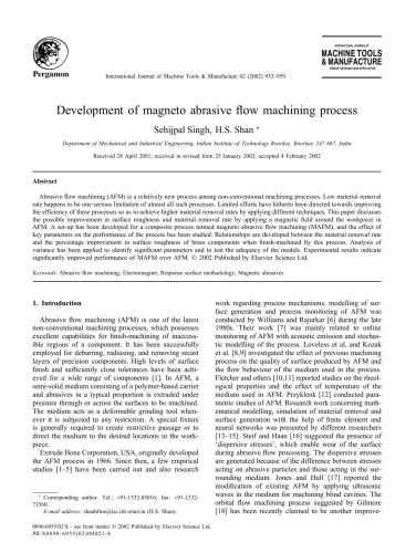 Development of magneto abrasive flow machining process