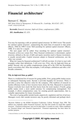 Financial architecture