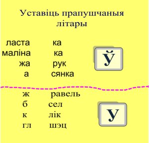 Урок беларускай мовы для 5 класа: Правапіс у, ў