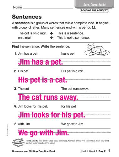 Grammar and Writing Practice Book. Grade 1. Teacher Edition. Reading Street