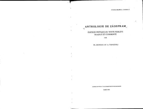 Antologie de Zādspram