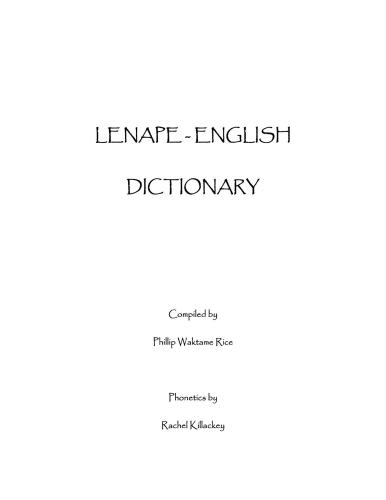 Lenapé-English dictionary