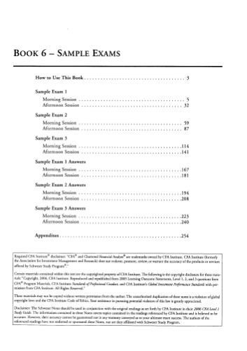 Cfa Schweser Study Notes 2006. Level 1. Book 6