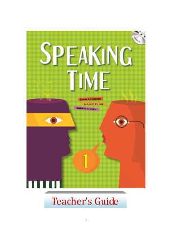 Speaking Time 1. Teacher's Book