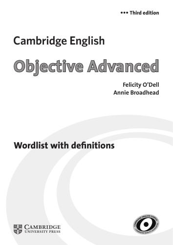 Cambridge English Objective Advanced - Wordlist with definitions