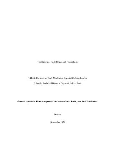 The Design of Rock Slopes and Foundations