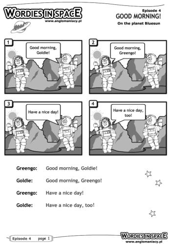 Worksheet - Word games. Wordies in Space. Episode 4 - Greetings