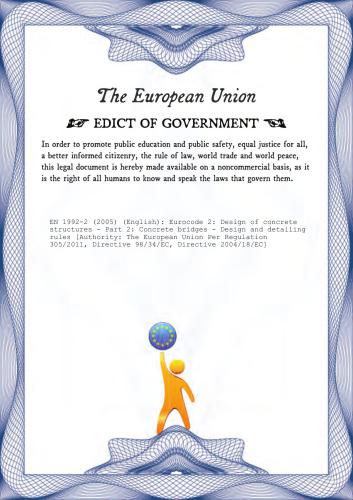EN 1992-2: 2005 Eurocode 2 - Design of concrete structures - Concrete bridges - Design and detailing rules