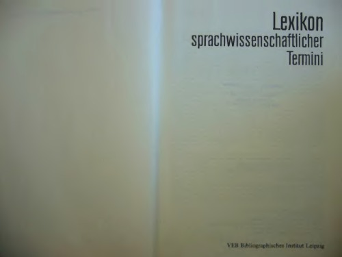 Lexikon sprachwissenschaftlicher Termini