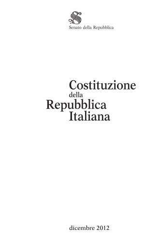 Costituzione della Repubblica Italiana (con le modificazioni del 2012)