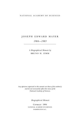 Joseph Edward Mayer, 1904-1983