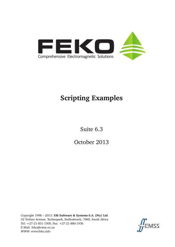 FEKO. Script Examples
