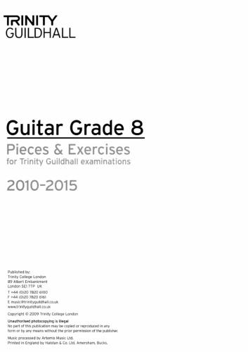 Trinity Guildhall: Guitar Grade 8 Pieces And Exercises - 2010 To 2015