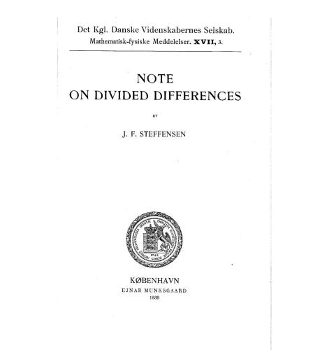 Note on Divided Differences