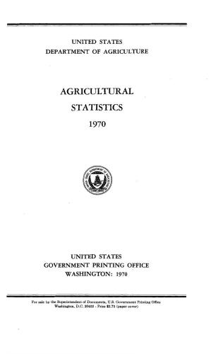 Agricultural statistics 1970