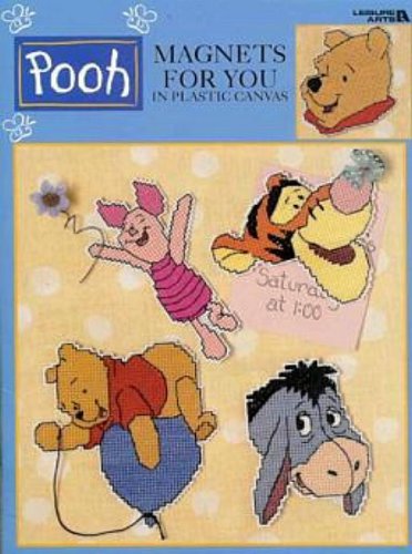 Leisure Arts. Pooh Magnets for You. Plastic canvas