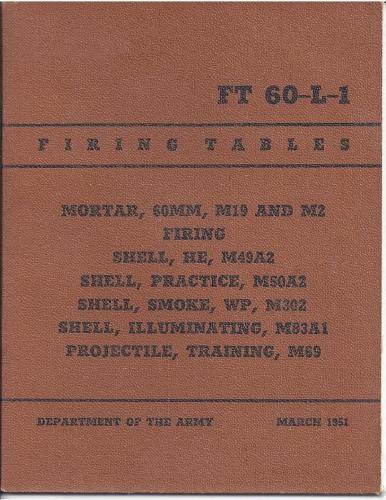 Firing tables. Mortar 60 mm M19 and M2 (FT-60-L-1)