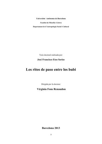 Los ritos de paso entre los bubi