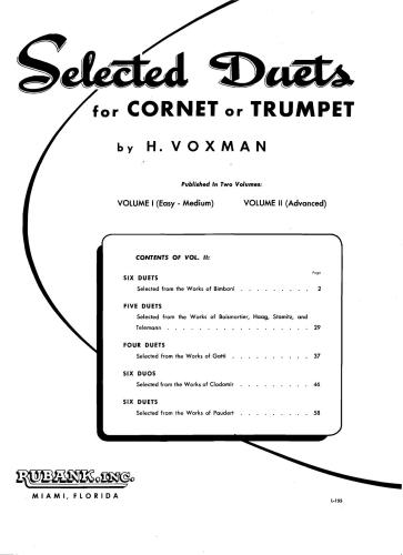 Selected Duets for Cornet or Trumpet: Volume 1. Easy to Medium