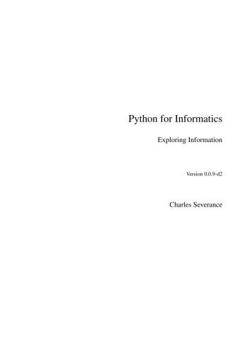Python for Informatics - Exploring Information