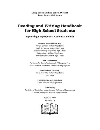 Reading and Writing Handbook for High School Students