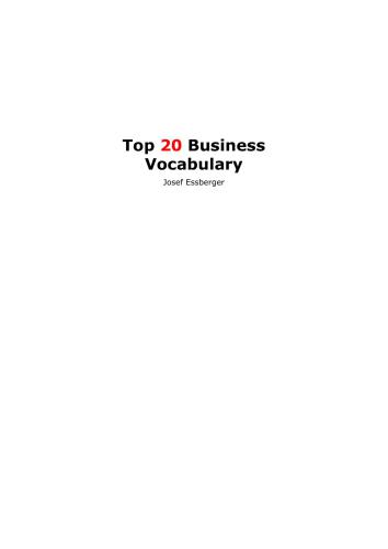 Top 20 Business Vocabulary