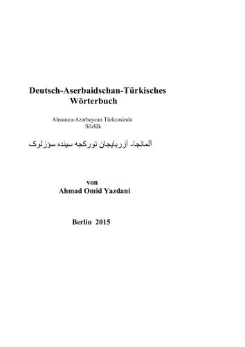 Deutsch-Aserbaidschan-Türkisches Wörterbuch
