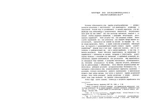 Wstęp do dialektologii słowiańskiej. Z zagadnień ewolucji oraz interferencji językowej