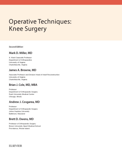 Operative Techniques: Knee Surgery